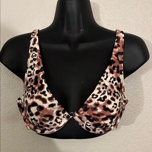 Leopard Print Bikini Top adjustable straps underwire, sexy, cool modern design